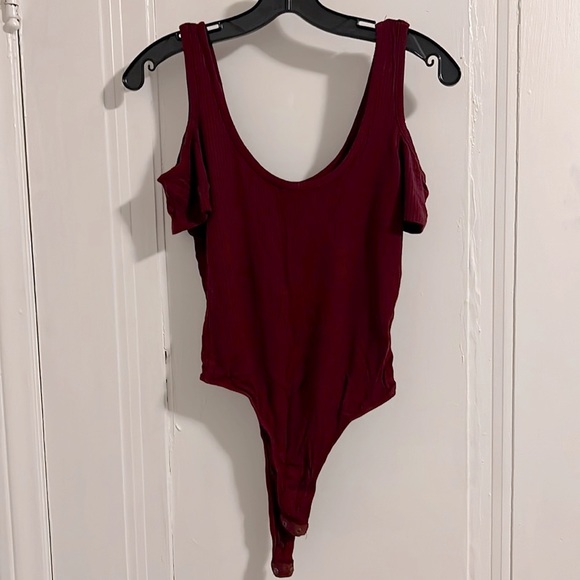 Bozzolo Pants - Bozzolo Medium Burgundy Ribbed Bodysuit